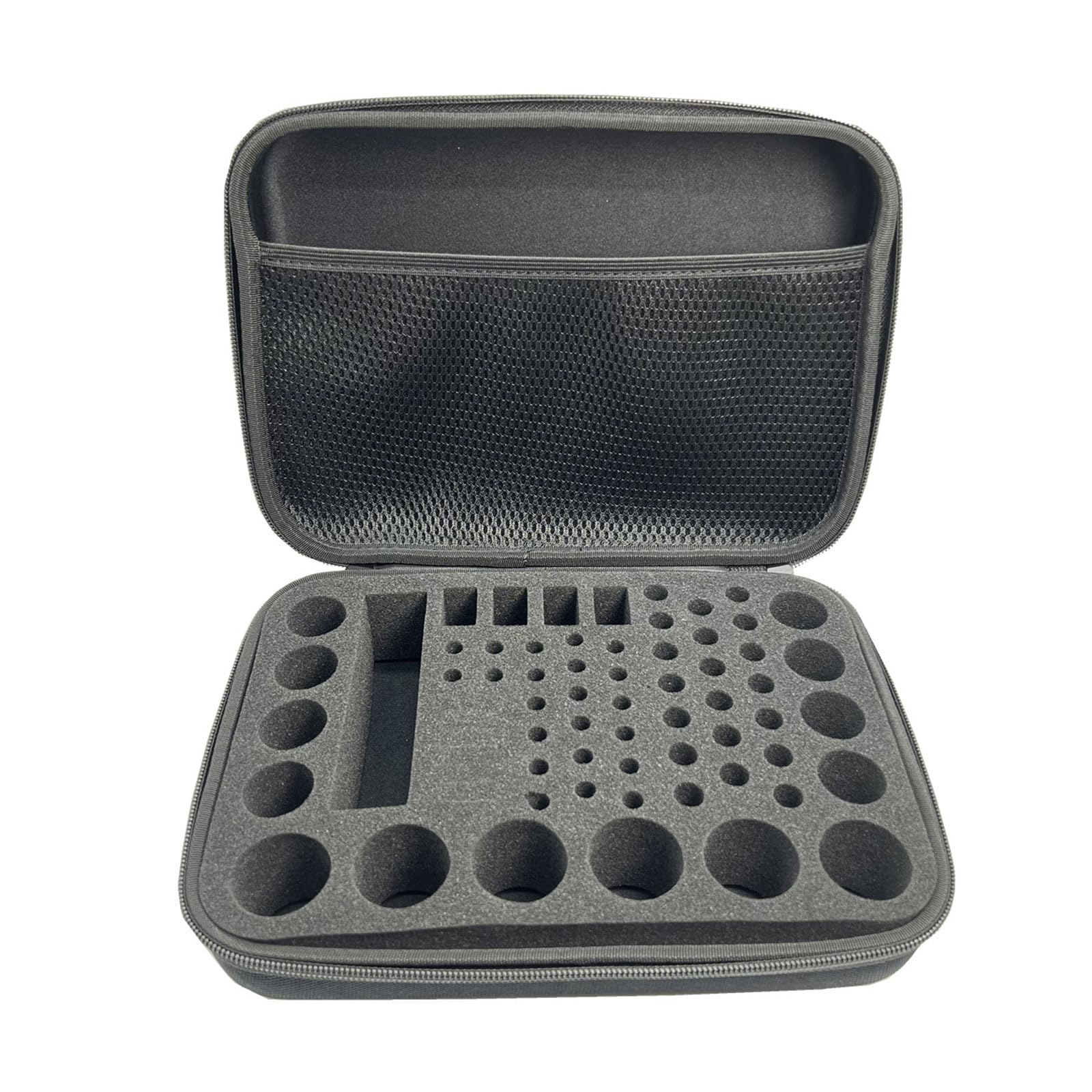 Battery Storage Case Holds AA 3A 9V Batteries and Portable Handbag Soft Interior Removable Foam Tray