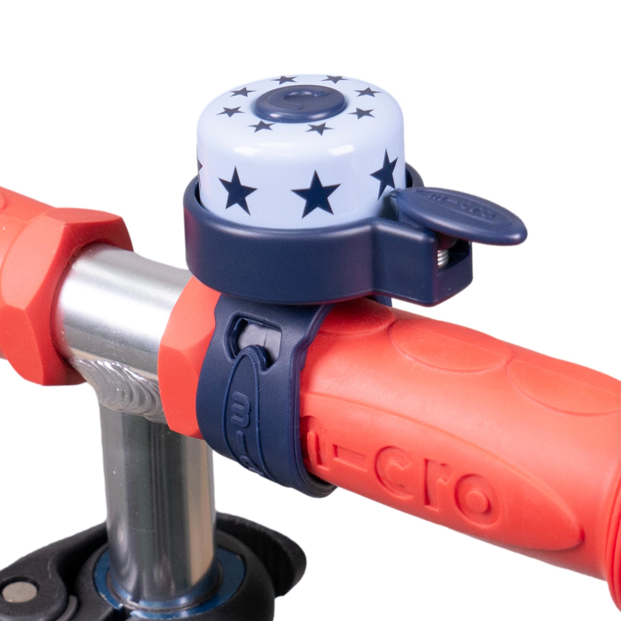 Micro Scooter | Pattern Handlebar Bell | Suitable for All Bikes & Scooters | Bike Accessories | Flexible Silicone Strap | Easy To Attach | Loud & Waterproof | One Size | Navy Star โ image 1