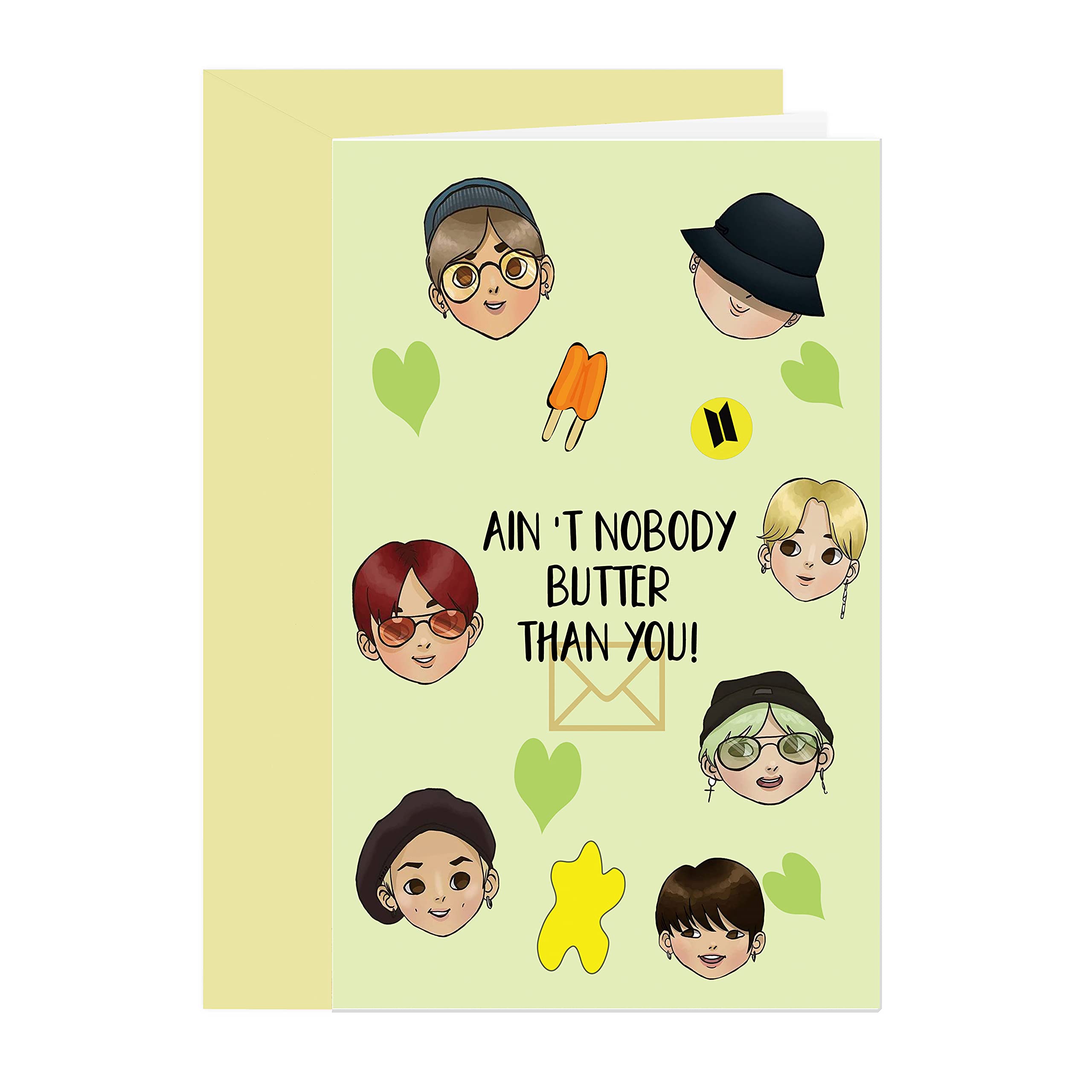 Buy BTS Butter Card, Funny BTS Birthday Card, Army KPOP Jin Jimin V Jungkook Namjoon Suga JHope