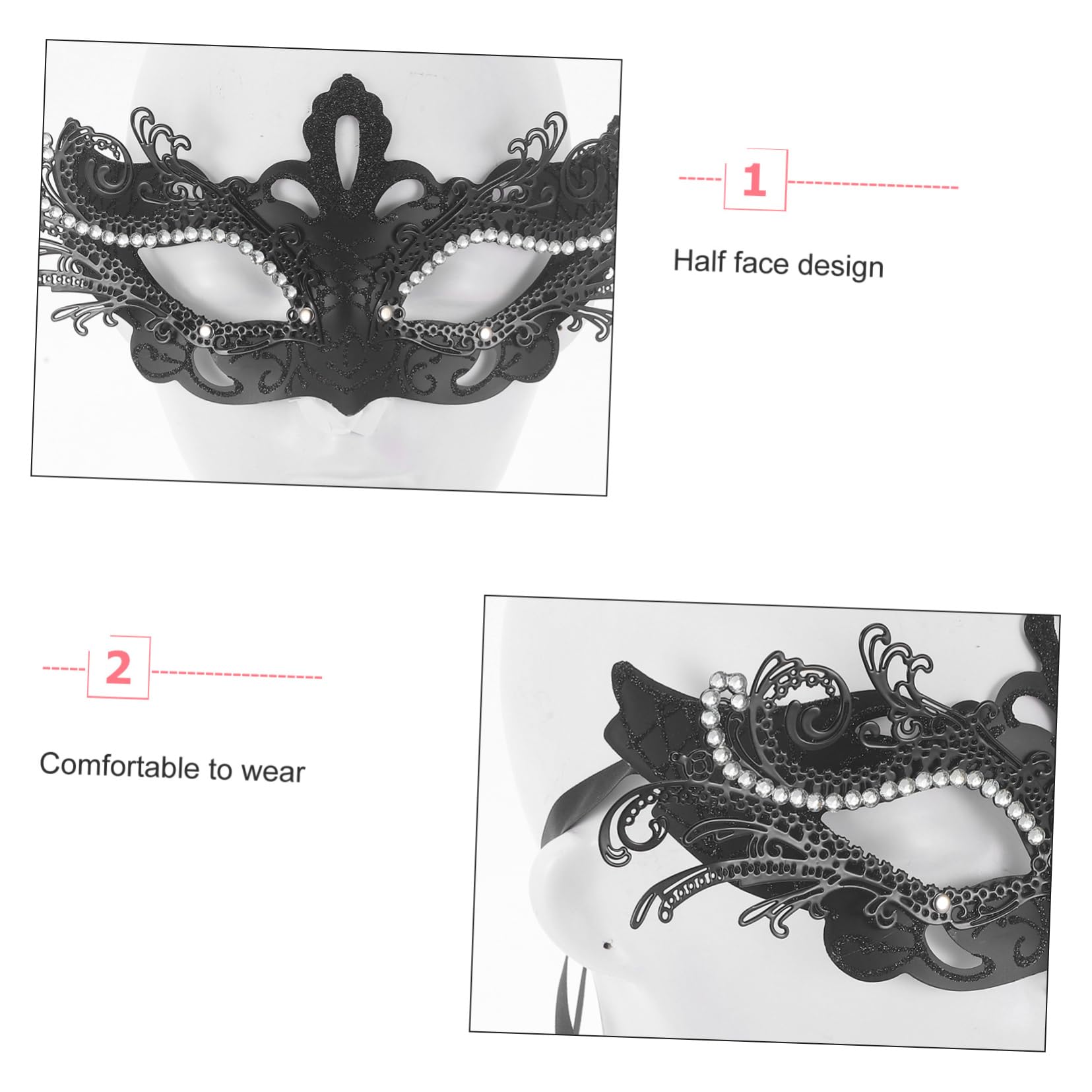 Healeved 5 Pezzi Maschera Metallo e Decorativa Perfetta per Halloween e Cosplay Accessorio Versatile per Cerimonie e Spettacoli