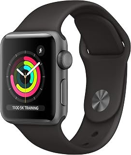 Apple Watch Series 3 (GPS, 38 mm) – Space Grey Aluminiumgehäuse mit schwarzem Sportarmband