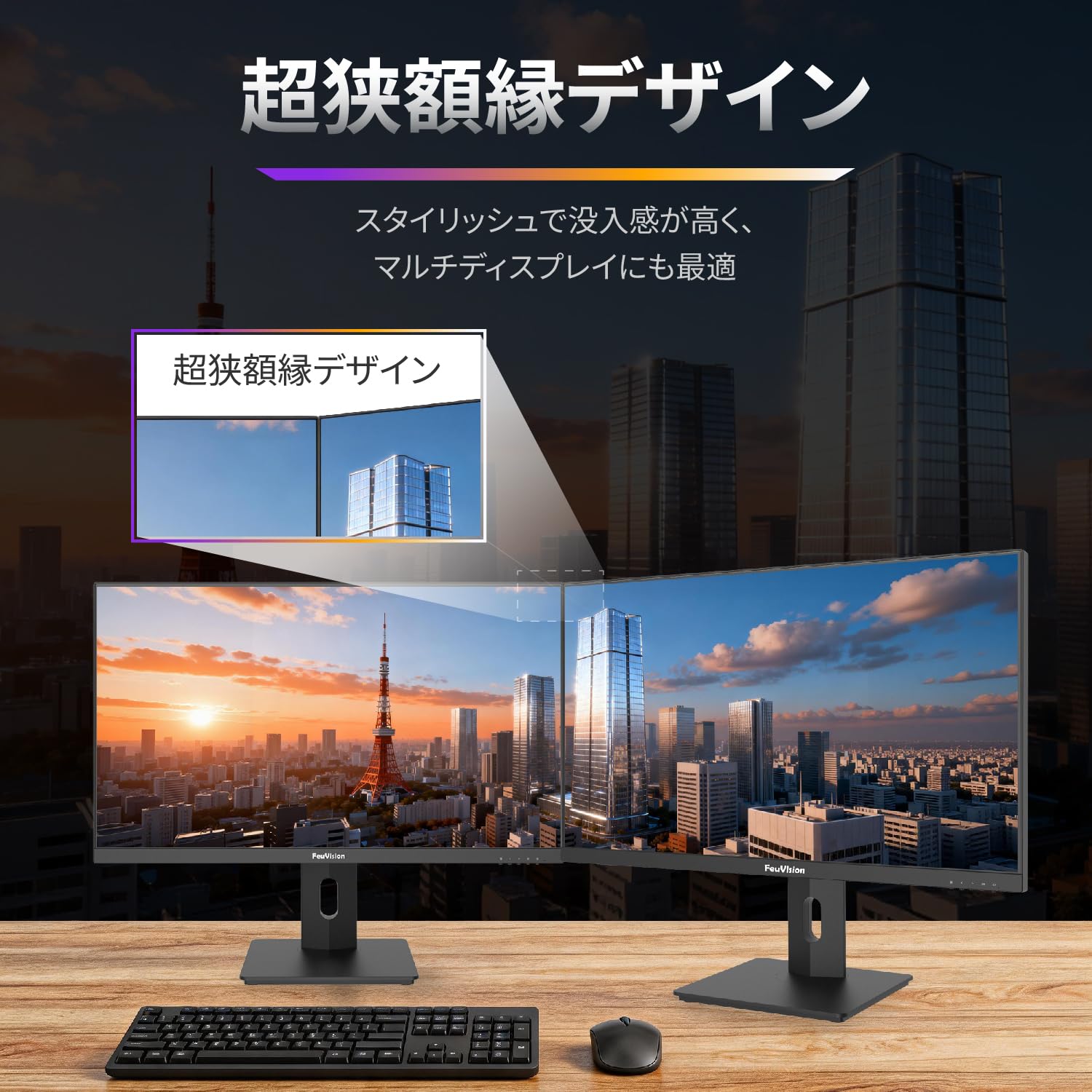 Amazon.co.jp: FeuVision PCモニター 27インチ 4K IPSパネル 液晶