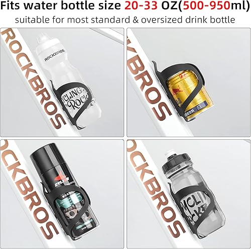 Miniatura 5 de ROCKBROS Soporte para botella de agua para bicicleta, de aleación ligera, de aluminio, para botella de agua, soportes de sujeción segura para MTB,