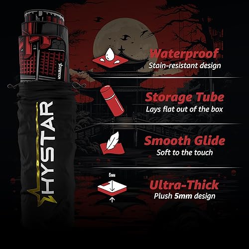 Miniatura 2 de Hystar Alfombrilla de mouse extendida para juegos  XXL 36 x 16 pulgadas  0.197 in de grosor, superficie impermeable, tela de poliéster suave y base