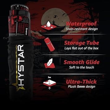 Hystar® 拡張ゲーミングマウスパッド | XXL 36インチ x 16インチ | 厚さ5mm、防水表面、滑らかなポリエステル生地、天然ゴムベース | Zen
