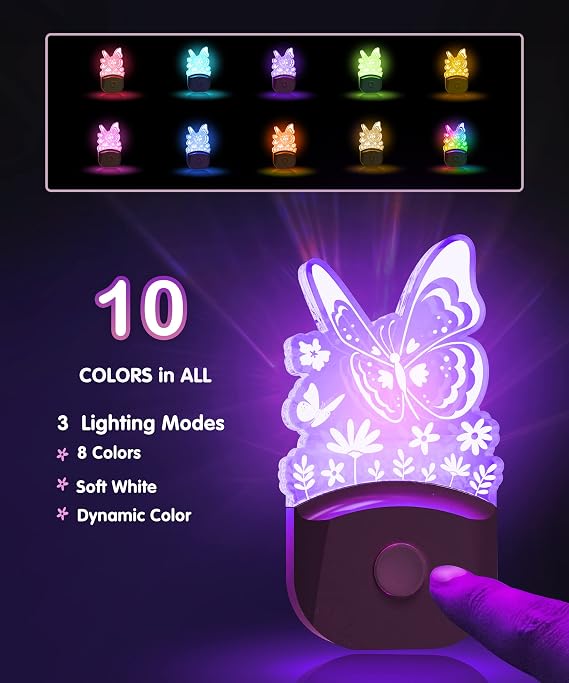 LOHAS-LED Plug in Night Light, Butterfly Design, Dusk to Dawn Sensor