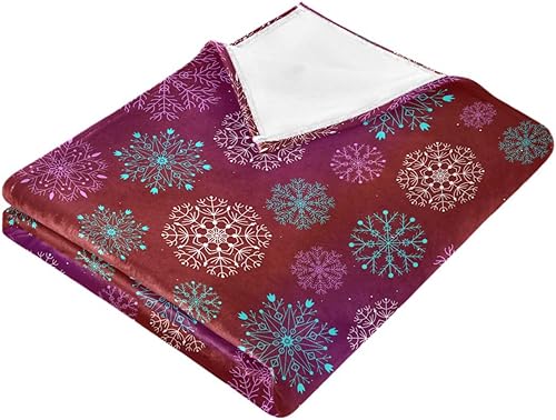Miniatura 2 de Manta suave de copos de nieve multicolor de Feliz Navidad, manta de viaje de felpa ultrasuave para adultos y niños, manta de decoración del hogar,