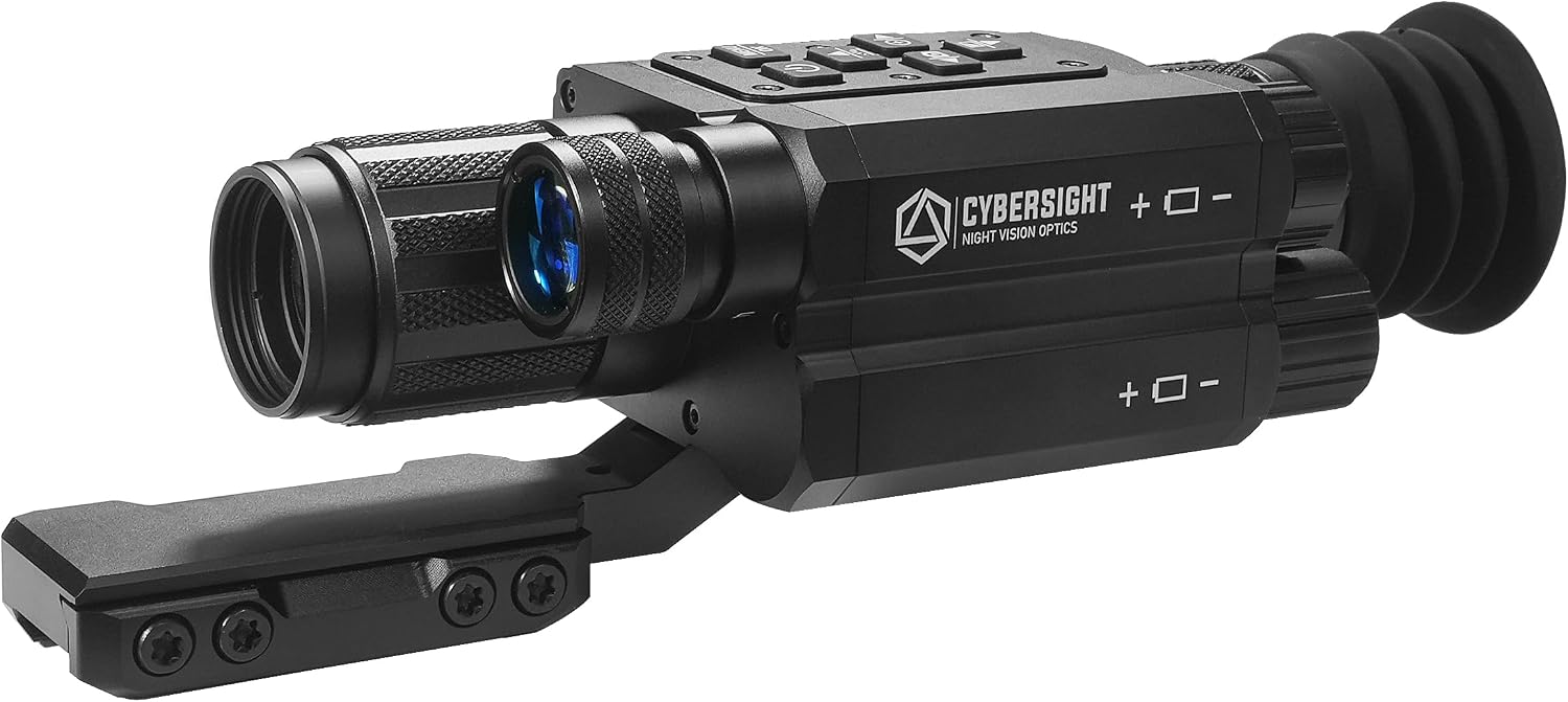 Top-down view of the CyberDyne Cybersight Sentinel HD scope, highlighting the control buttons and adjustment dials.