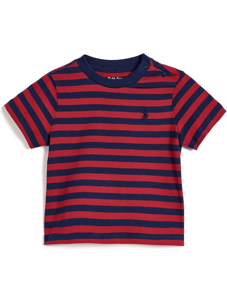 Navy Polo Ralph Lauren Striped Cotton Jersey Tee (Infant)