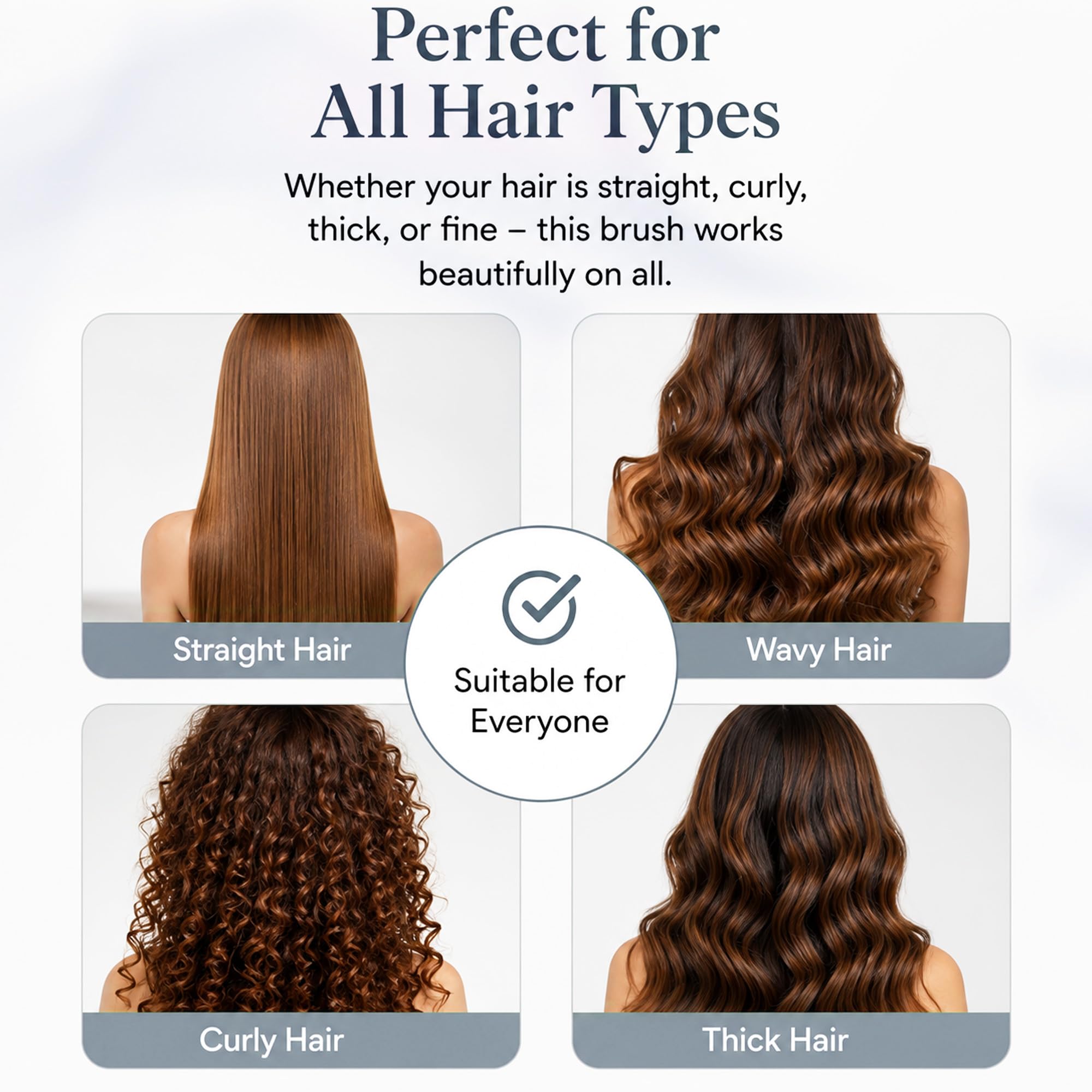 GLUN® Portable Detangling Hair Brush Pack of 1 Blue Colour, Curly & Straight Hair Brush for Women & Men Accessories Use in Salon, Home & Personal Use 2