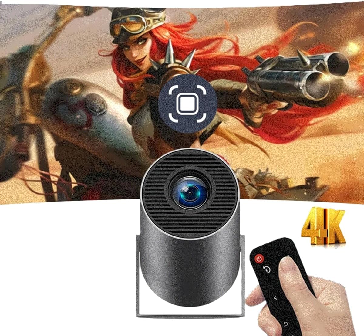 Hy300Plus Proiettore portatile HD 4K Android 11 Wifi6 LED Video Home Theater Cinema Telefono Mini proiettore Film (Proiettore Hy300 Plus Nero)