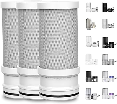 VORTOPT CTO Replacement Filter Cartridges for T4/T9 Faucet Water Filters,NSF Certified, Activated Carbon,400 Gallons, 3-6 Months Lifespan,3 Pack.