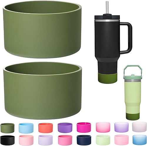 Miniatura 1 de Stanley - Paquete de 2 botas de silicona para vaso Stanley 40 30 oz Quencher Adventure, bota inferior para Stanley IceFlow Flip 30 20 oz, funda