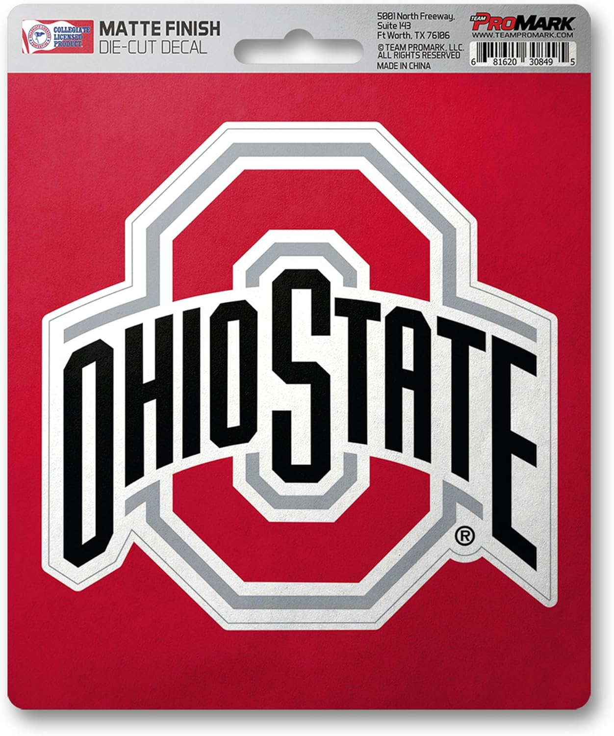 FANMATS 61309 NCAA - Ohio State Buckeyes Matte Decal Sticker 5 x 6.25 in.- Great Gift for Sports Fans - Works On Hard Surfaces - for Homes, Cars, Trucks, SUVs.