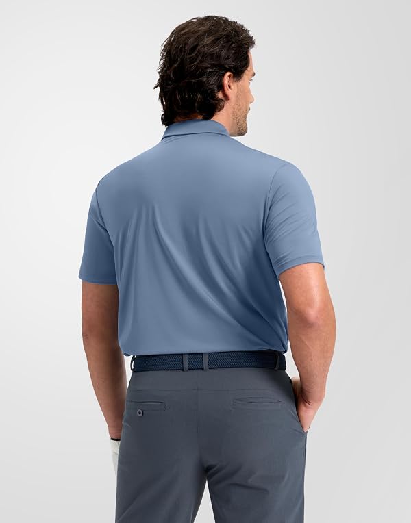 Obla Men's Golf Shirt Short Sleeve Dry Fit Polo Shirts (Slate Blue_S) by Obla - Used condition - Image 3