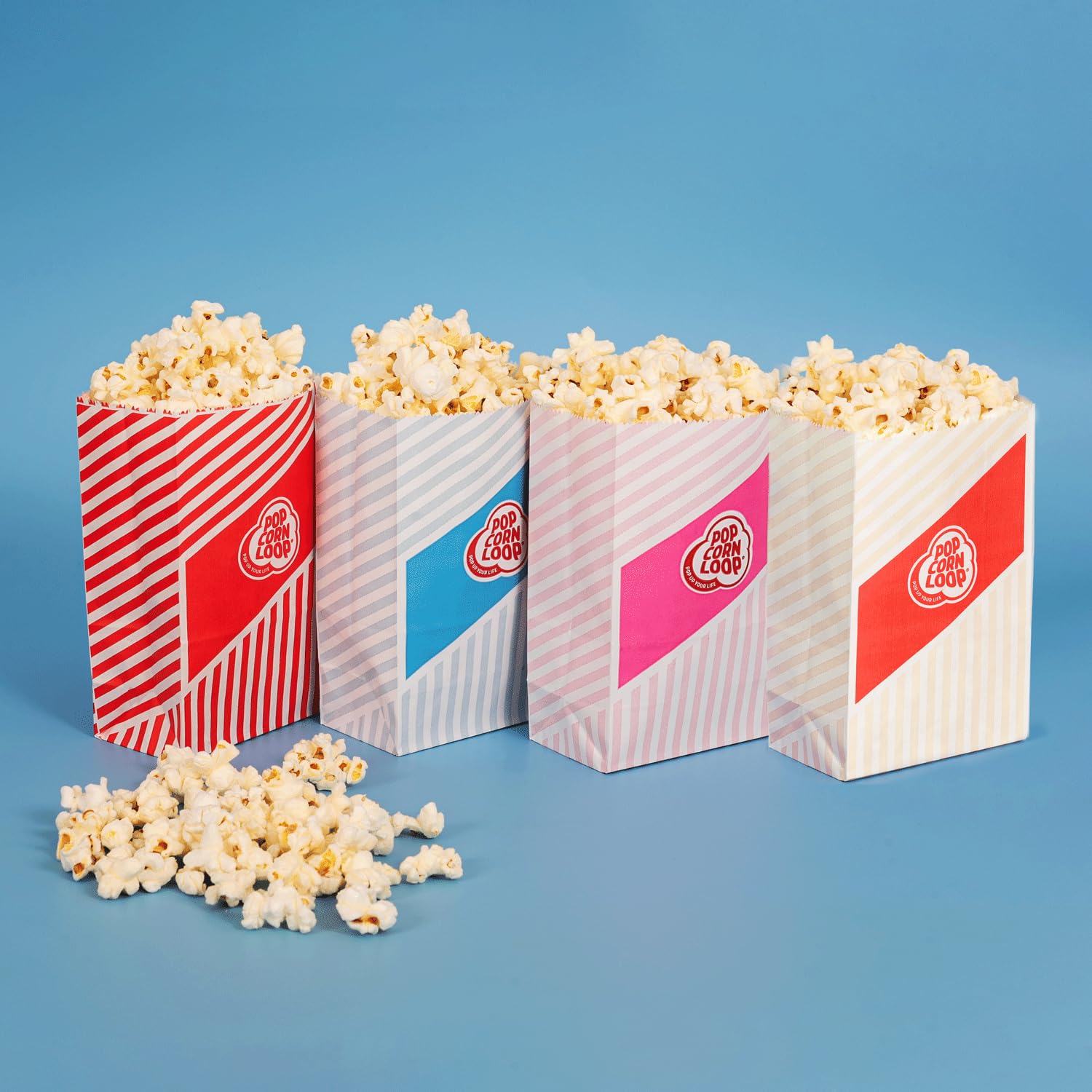 BangShou 60 Stuks Popcorn Zakjes Snoepbakje Popcorn voor Popcorn Krakelingsticks en Candybars (Roze