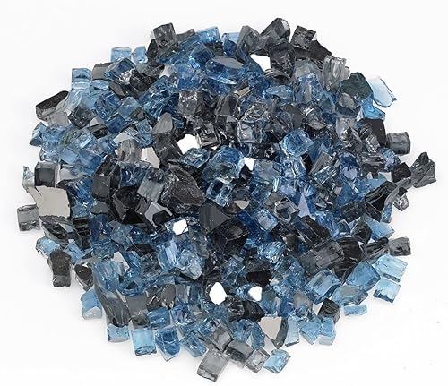 American Fireglass Vidrio reflectante de 12 pulgada  Uso en chimenea, hoguera o cuenco  para incendios de gas natural o propano  Vidrio templado