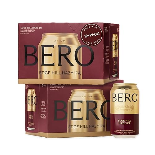 BERO Edge Hill Hazy IPA, Pack de 12 Cervezas Artesanales Sin Alcohol, Tropical y Jugosa Hazy IPA, Cerveza NA de Estilo New England Hoppy de Tom