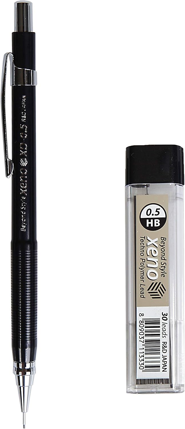 Xeno Beyond Style Mechanical Sharp Pencil + Leads Refills HB (0.3/0.5/0