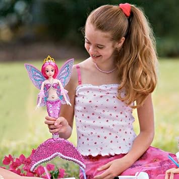 Mermaid Toys for Toddlers | Princess Mermaid Doll Water Toys - Girl Doll Dress Up Toy with Sequin Fishtail Skirt Birthday Gift for Girls 3+ Years Old
