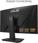 ASUS TUF Gaming 24” (23.6 inch viewable) Curved Monitor (VG24VQER) – FHD, 180Hz, 1ms, DCI-P3 90%, Extreme Low Motion Blur Sync, FreeSync, Shadow Boost, Eye Care, DisplayWidget Center, 3yr Warranty