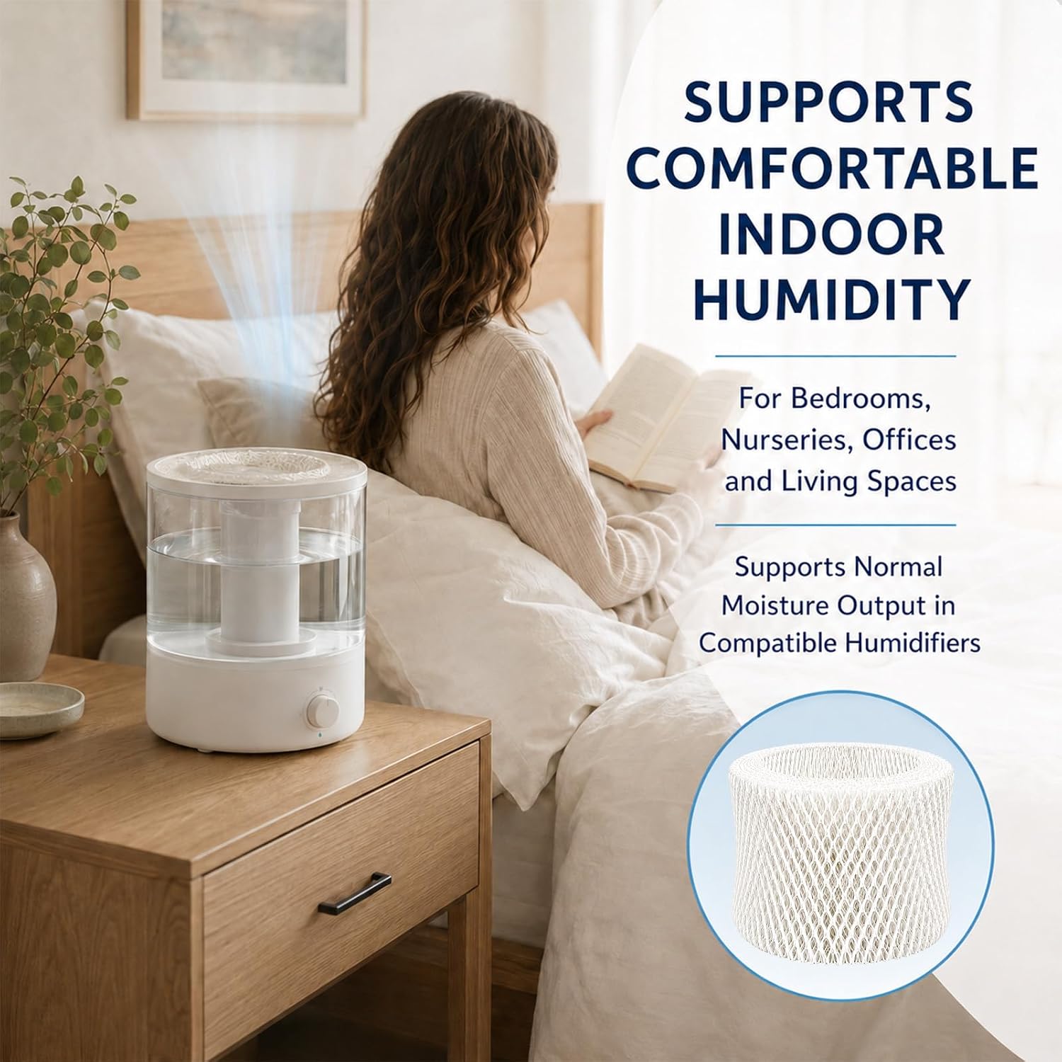HAC-504 Humidifier Filter A Compatible with Honeywell HCM-350, 6 Pack White