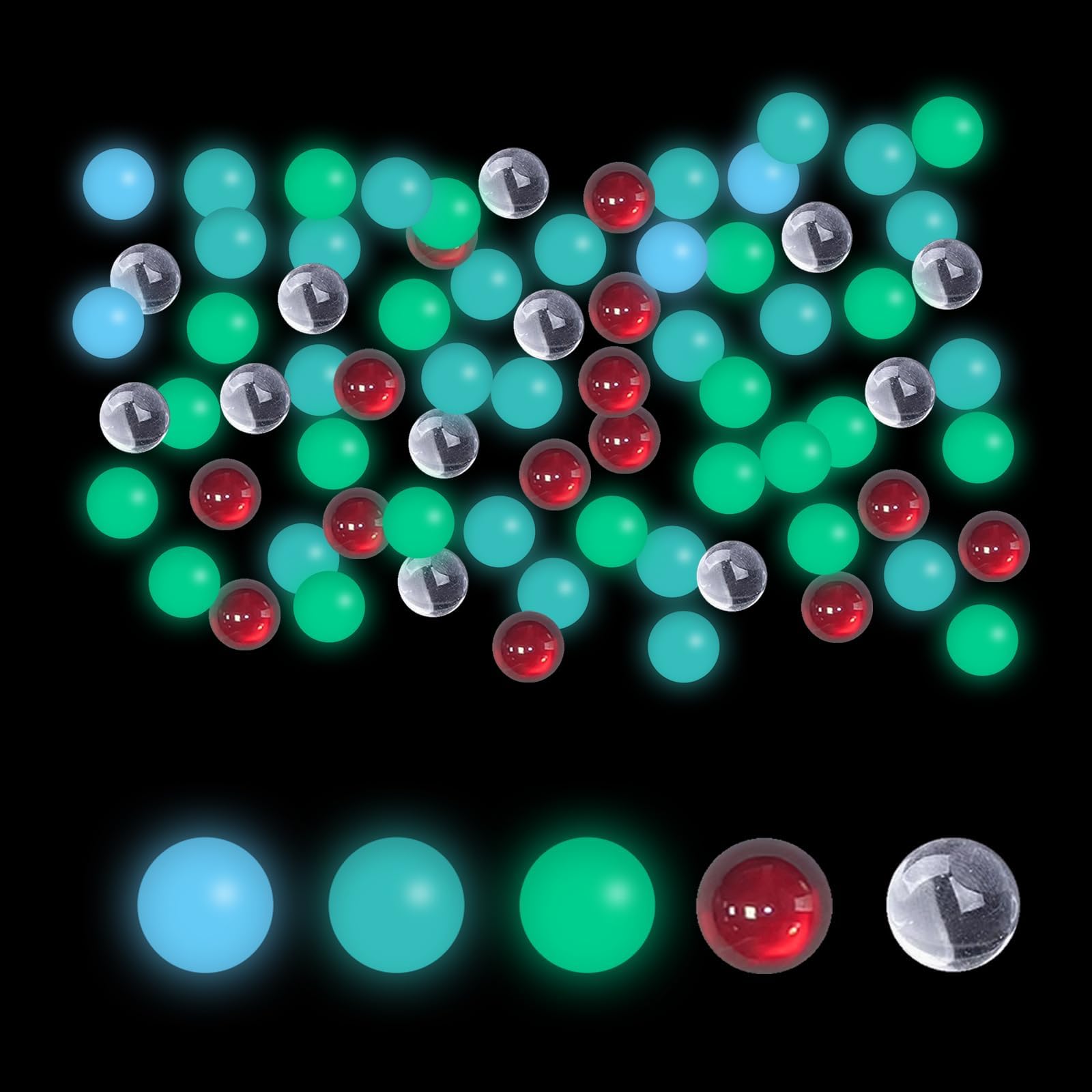 Aoheuo 6mm Color Mixing Quartz Balls UV Reactive Pearls American Glass (10pcs)