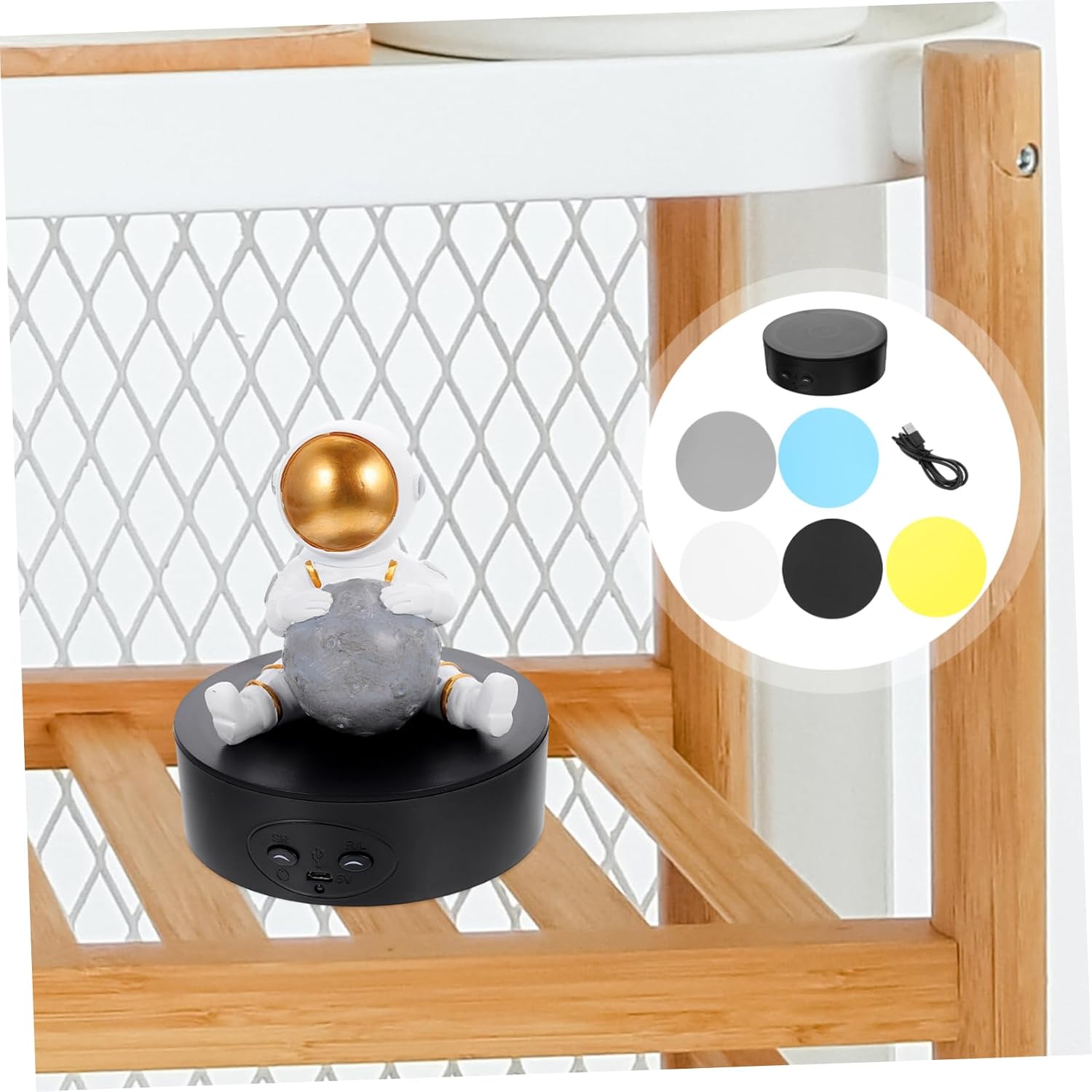 Cabilock Convenient Multi-function Rotating Display Stand with Speed for Photos Videos and Collectibles Mini Silent Turntable with Color Backgrounds