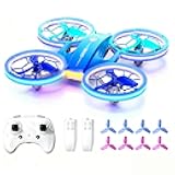 Drone for Kids and Beginners, Quadcopter Indoor Small with 2 Modular Batteries, 360° Flips, 3 Speeds, Auto Hover, LED Lights, Great Christmas Birthday Gift Toy for Boys and Girls