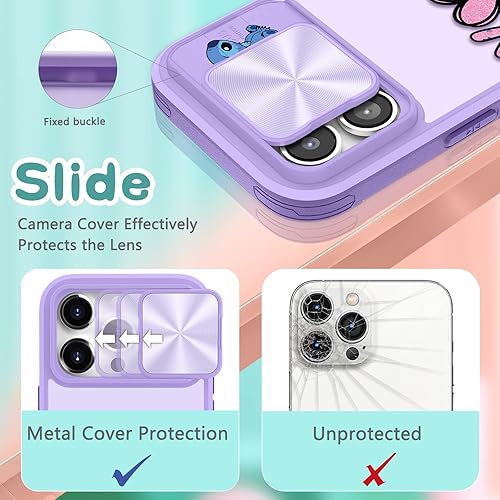 Miniatura 4 de Joyleop Funda 2 en 1 para iPhone 14 Pro Max de dibujos animados lindo amor Stit para niñas, mujeres, adolescentes, niños, fundas de teléfono