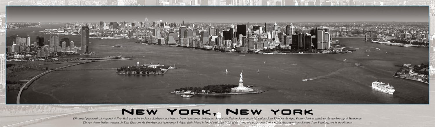 Buffalo Games New York City - Panoramic Puzzle - Black and White