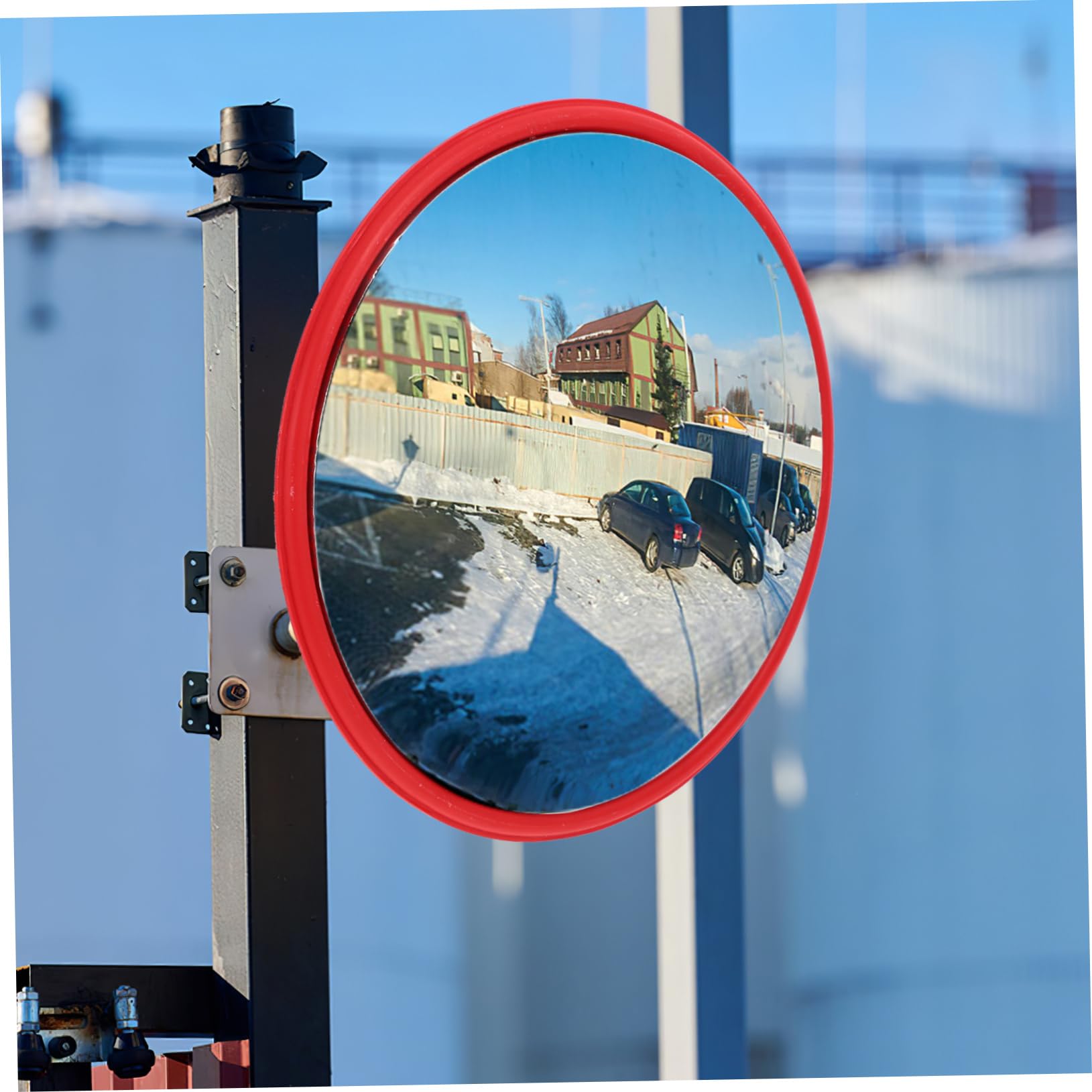 Gatuida Espejo Convexo de Seguridad Vial Ajustable de 30cm para Estacionamiento y Exteriores Ángulo Amplio, Material Abs y PC Resistente Herramientas de Instalación