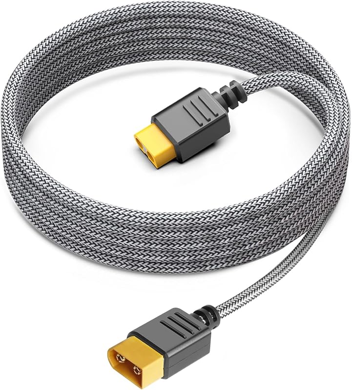 XT60 Extension Cable for ECOFLOW Delta River 3 2 Plus Pro Mini BLUETTI Anker SOLIX Series Portable Power Station Solar Generator RC Battery XT60 Female to Male Connector 10FT 3M 16AWG Nylon Wire Cord
