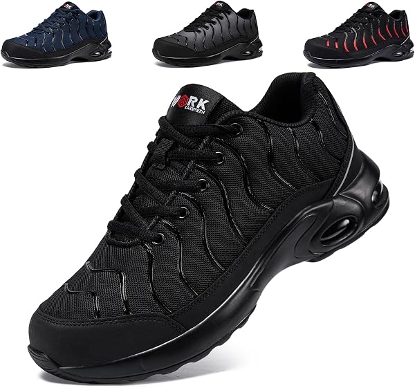 LARNMERN Chaussures de Sécurité Hommes Femmes Basket Légère Large et Moyen Taile Unisexe Apparence Chaussure de Travail Secruite Confortable Anti-Perforation Embout en Acier Taile 35-51EU - 1