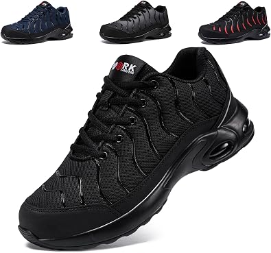 LARNMERN Safety Shoes Men Women Work Shoes Steel Toe Cap Shoes Comfortable non-slip breathable lightweight air cushion impact resistant puncture-proof