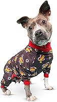Vista 12 de Tooth & Honey Pit Bull - Pijama para perro con estampado de vaca, luna y estrella, con cobertura completa, pijama ligera para perros grandes