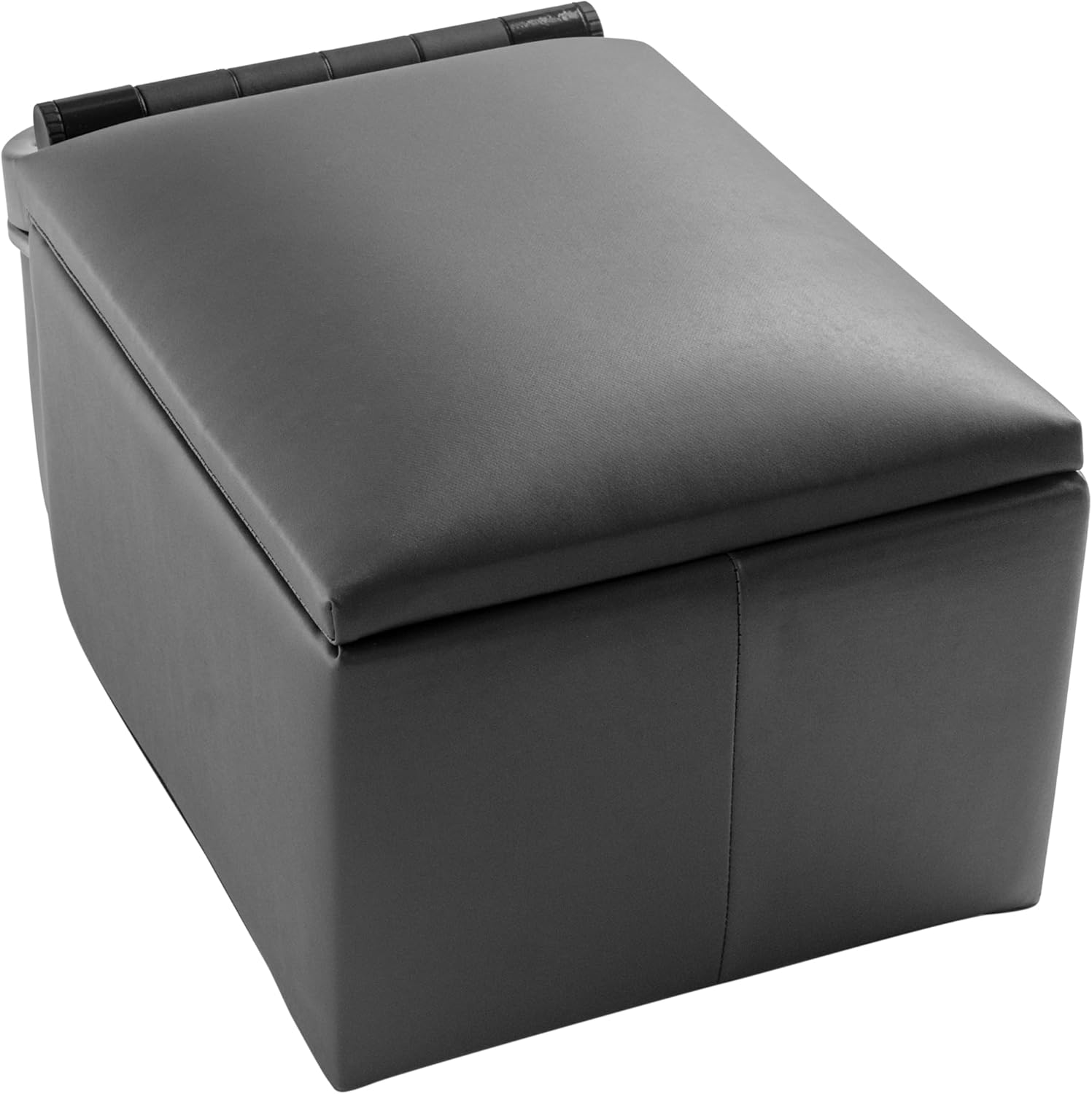 NVS Universal Truck Console Contractor Bench Seat Organizer with Adjustable Cup Holders, Clipboard Storage & Padded Armrest Lid - Dark Gray