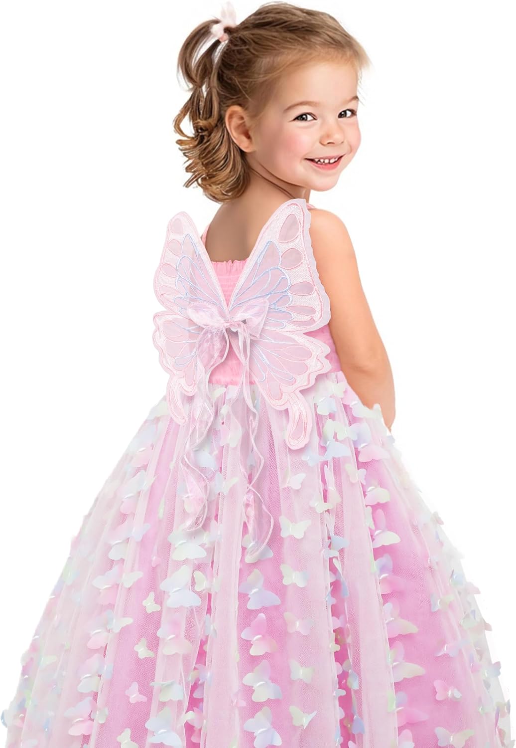 Princess Costume for Girls, Colorful Light Up Toddler Dress with Accessories kit for 3-9 Girls, handle ＆ App Control