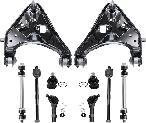 Miniatura 64 de Detroit Axle - Kit de suspensión frontal de 10 piezas para Chevy Trailblazer GMC Envoy XL Buick Rainier 9-7X Ascender, inferior y superior, 4 brazos