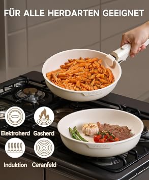 JEETEE Pan Set 19 Pieces Pots & Pans with Removable Handles