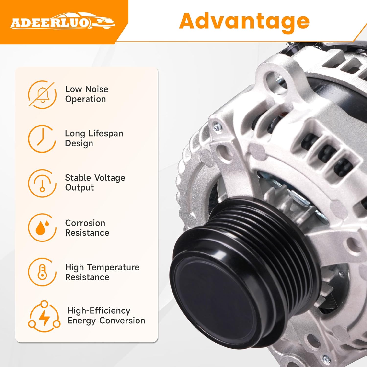 Upgraded High Output Alternator For/Chevy Silverado 1500 2500 3500 Express Suburban Tahoe 2015-2019 For/GMC Sierra 1500 2500 3500 Savana Yukon For/Cadillac Escalade 6-Groove150A 12V 84143543