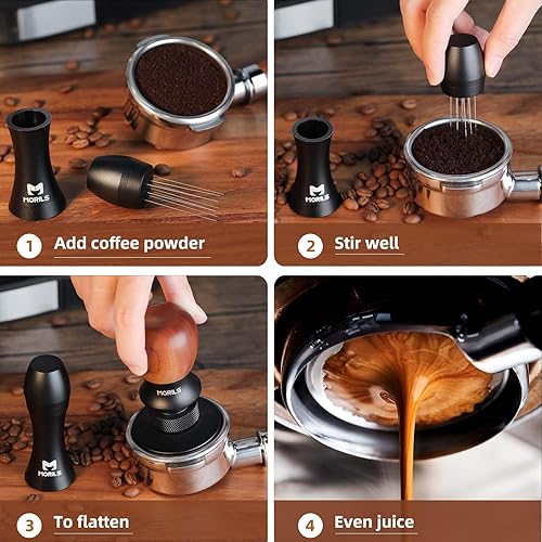 Miniatura 6 de WDT - Herramienta de café expreso, herramientas WDT de café expreso con 9 agujas de resorte de 0.016 in de grosor y 9 agujas adicionales,