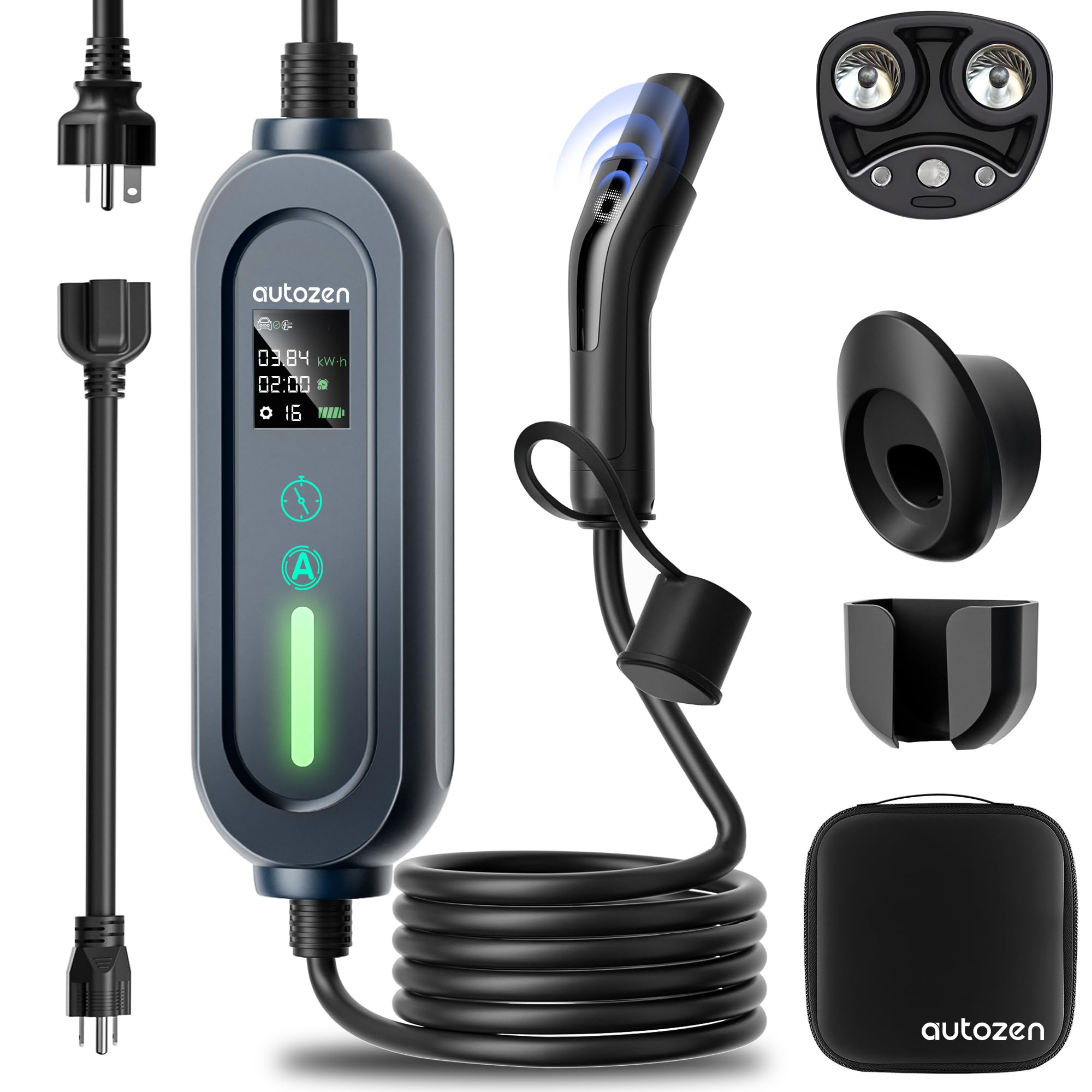 Tesla 充電器 ハンドル付き Amazon.co.jp: autozen レベル 1/2 テスラ壁充電器、16Amp 3.84KW