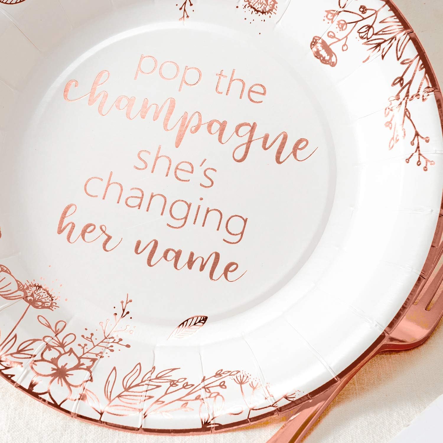 Greatest Product Crisky Bridal Shower Disposable Plates Rose Gold Engagement Bachelorette Party Decorations Dessert, Buffet, Cake, Lunch, Dinner Disposable Plates Miss to Mrs Party Table Supples, 50 Count, 9 inches