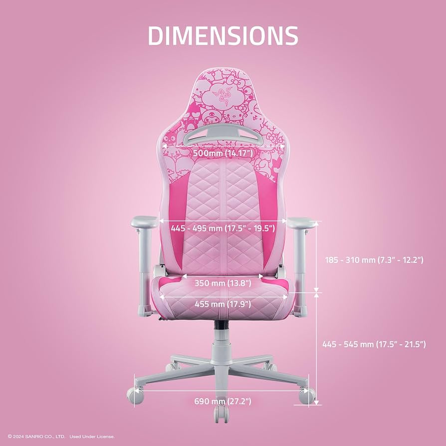 Razer Enki X - Cadeira de Jogos Computador - Edição Hello Kitty