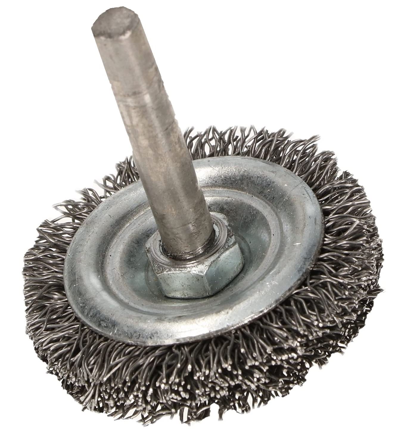 KOTARBAU® Cepillo de Disco de Alambre 40mm, Cepillo para Metales y Piedra, Cepillo metálico para Taladro, Cerdas onduladas, Cepillo para Limpiar y Eliminar el óxido, Pintura, Vástago Redondo de 6 mm