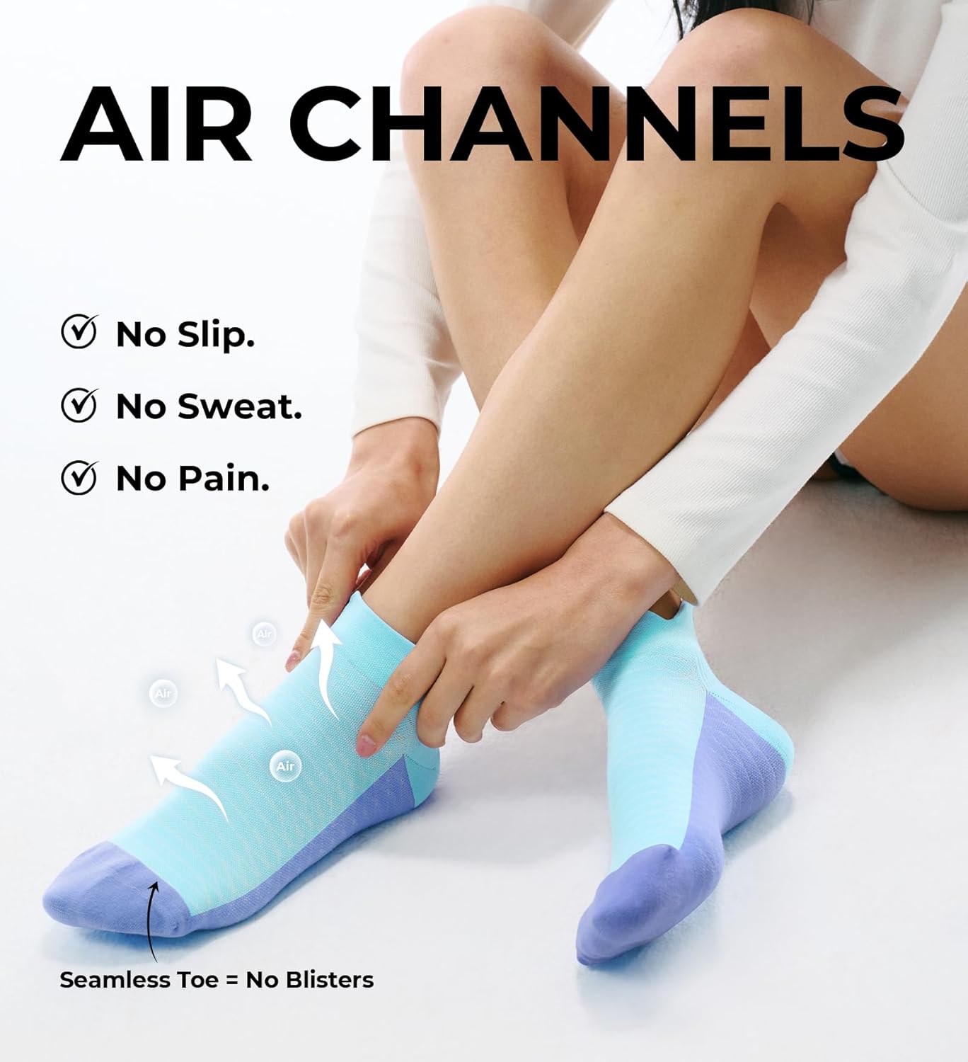 FITRELL Ankle Compression Socks for Women & Men - 5/6 Pairs Cushioned Arch Support Running Socks, Plantar Fasciitis Relief - Image 4