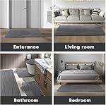 YIHOUSE Memory Foam Grey Bath Mat Set 3 Piece, Ultra Absorbent Bath Mat for Bathroom - Non-Slip Machine Washable & Dry Quickly, 3 Piece Bathroom Mat Set, Dark Grey