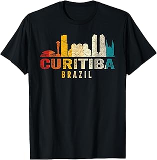 Retro Curitiba Skyline Vintage Brazil Souvenir T-Shirt