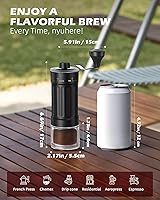Vista 3 de GCCTXC Manual Coffee Grinder with Ceramic Burr Handheld Hand Crank Espresso Grinder for Coarse Drip Fine Pour Over French Press Small Portable for